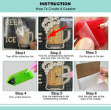 Nilyzit DIY Beer Coaster Diamond Painting Coasters Kits for Adults Small Diamond Art Kits Diamond Painting Kits for Adults Clearance adults'paint-by-Number Kits,Square Coasters,Funny Coasters Nilyzit