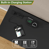 Loomie 6 Drawers Dresser with 6 Open Storage Cubbies, LED Dressers & Chests of Drawers with Power Outlet, 55" Wide Long Dresser for Bedroom, Modern TV Stand with Open Shelf for Living Room (Black) Loomie