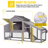 Aivituvin Chicken Coop Mobile Hen Coop, Large Poultry Cage with Wheels Outdoor Backyard Chicken House Aivituvin