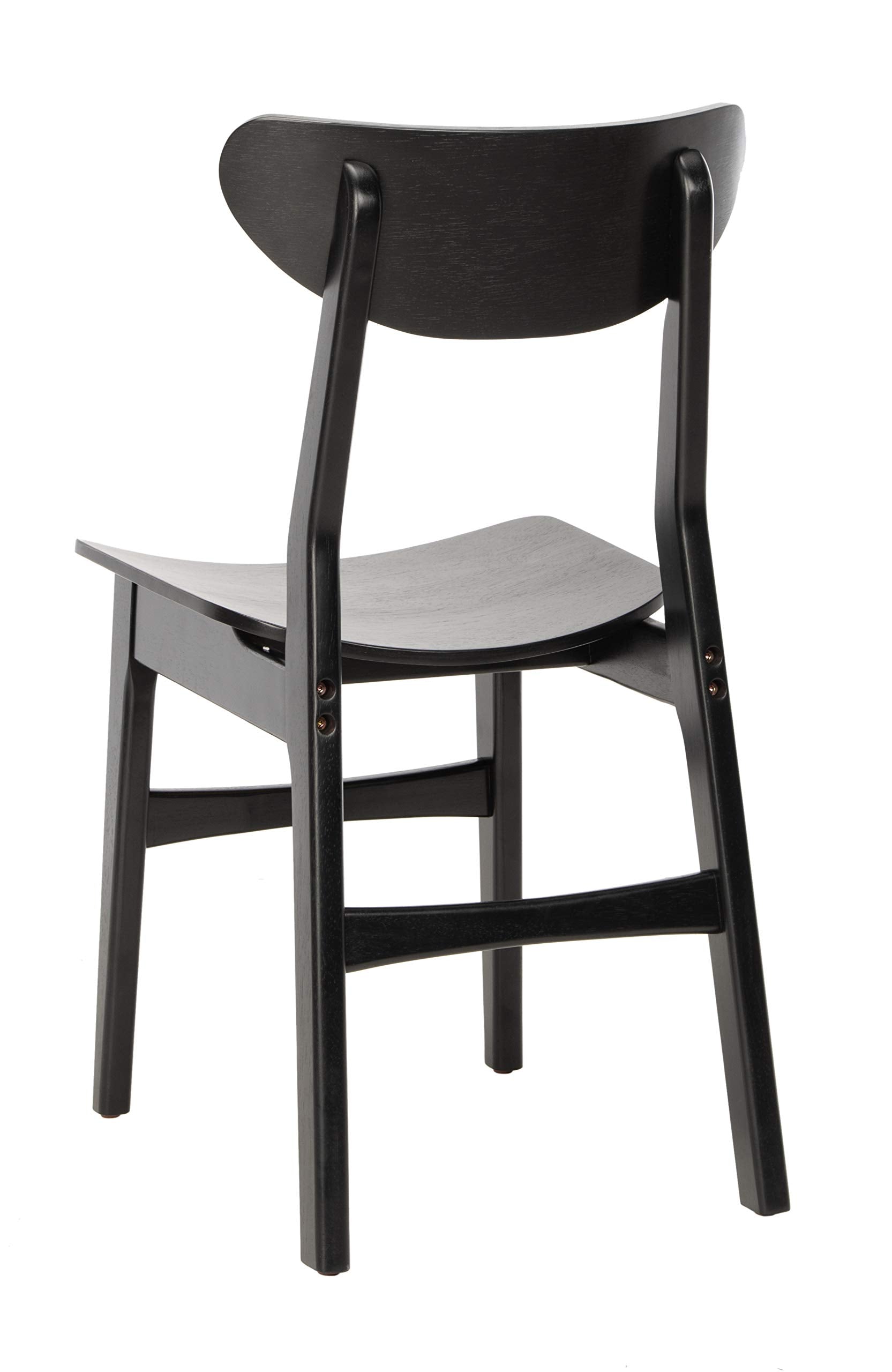 Safavieh Home Lucca Retro Black Dining Chair, Wood, Set of 2 - WoodArtSupply