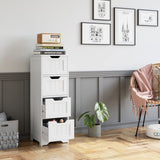FOTOSOK Freestanding Bathroom Storage Cabinet with 4 Drawers - Compact White Organiser for Home Decor FOTOSOK