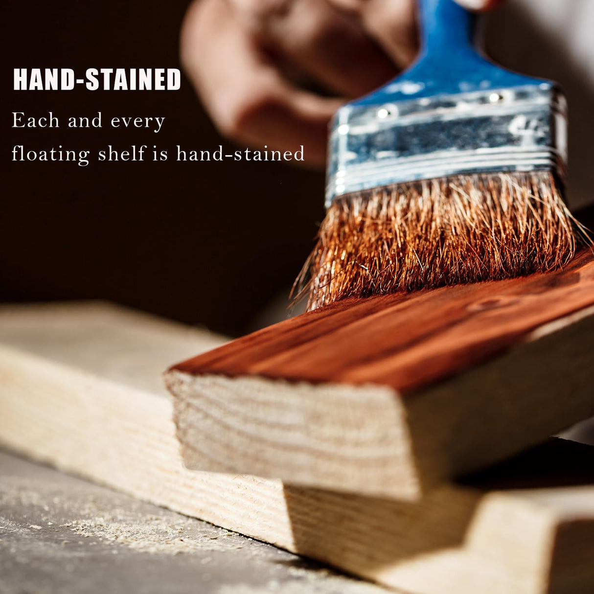 JOLLYMER Floating Wood Mantel Shelf,Rustic Fireplace Mantel Decor,Farmhouse Shelf (60" W x 6" D x 6" H) JOLLYMER