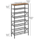 YATINEY 8 Tier Shoe Rack, Shoe Storage Organizer, Large Capacity Shoe Shelf Holds 32 Pairs of Shoes, Durable and Stable, for Entryway, Hallway, Closet, Dorm Room, Rustic Brown SS08BR YATINEY