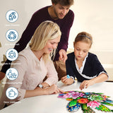 Wooden Jigsaw Puzzles for Adults and Kids, Cactus Flower 200 Piece Unique Shaped Puzzle, Family Game and Creative Wooden Puzzle Gift, Wall Art Decor, 11 x 15 Inch SAWZOO