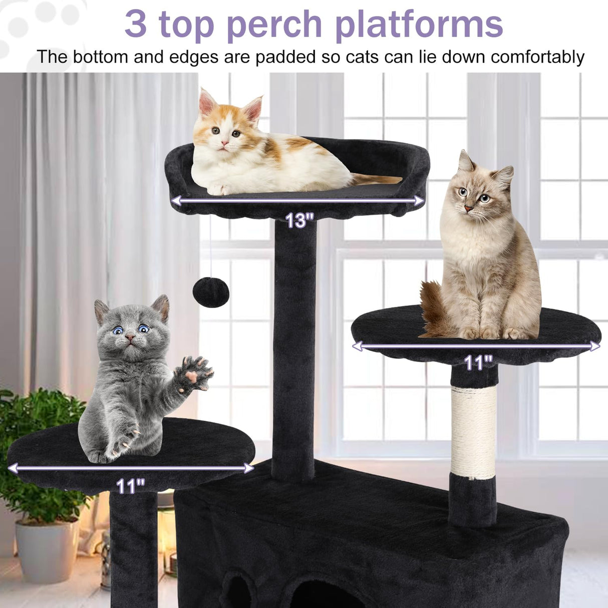 Cat Tree 70 Inches Cat Tower for Indoor Cats Multi-Level Cat Condo with Litter Box Enclosure,Scratching Posts for Indoor Cats (Dark Gray) XXkseh