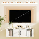 GOFLAME Floating TV Stand, Wall Mounted TV Console Table with Doors, Entertainment Media Center Under TV, Modern TV Cabinet for Living Room, Bedroom, Office, White GOFLAME