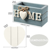 Coasters for Drinks, Wooden Heart Coasters Set of 6 Farmhouse Coasters with Holder Funny Coasters for Coffee Table Protection Housewarming Gifts for New Home Decoration, 4 Inch (Home, Blue) Patelai