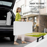 VINGLI 34" Fold in Half Square Table, Bi-Folding Commercial Table, Portable Plastic Dining Card Table for Kitchen or Outdoor Party Wedding Event, White VINGLI