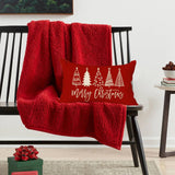RABUSOFA Christmas Pillow Covers 12x20 Inch,Merry Christmas Tree Pillows Decorative Throw Pillows,Xmas Red Cushion Cover Decor for Holiday Couch Sofa Outdoor Lumbar(6) RABUSOFA