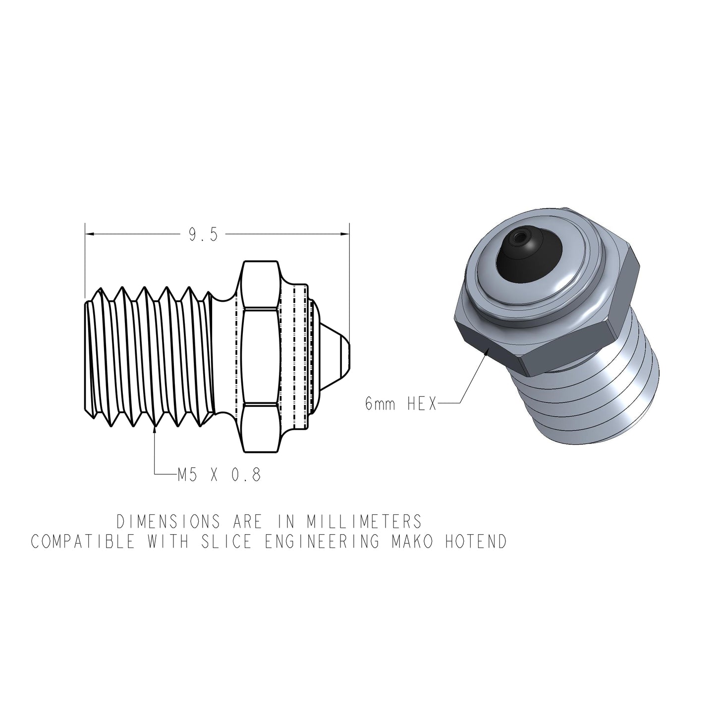 Diamondback Nozzles – MAKO/FIN Compatible – Polycrystalline Solid Diamond Tip 3D Printer Nozzles, Improved Extrusion, Any Filament, Long Life, Wear Resistant, Layer Adhesion, USA Made (0.8mm) - WoodArtSupply