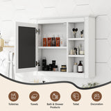 Virubi Bathroom Wall Cabinet with Mirror, 30'' x 28'' Medicine Cabinet with Mirror Door and Adjustable Shelves, Over Toilet Storage Cabinet, Wall-Mounted Bathroom Mirrors for Over Sink with Storage Virubi