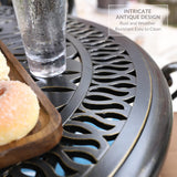 VIVIJASON 5-Piece Outdoor Patio Dining Set, All-Weather Cast Aluminum Conversation Set, Patio Furniture Set for Balcony Lawn Garden, Include 4 Swivel Dining Chairs, a 35.4" Round Table w/Umbrella Hole VIVIJASON