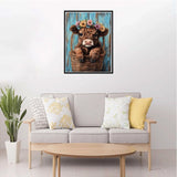 Cow Diamond Painting Kits for Adults Beginners,Highland Cow 5D Diamond Art Kit, Full Round Drills Small Animal Diamond Dots Paint with Diamonds, DIY Beads Gem Painting for Decor 12 x 16 Inches DIYDECORFUN