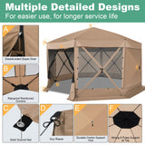 COBIZI 15x15ft Extra Large Pop-Up Gazebo Canopy Tent with Mosquito Netting, Spacious Easy Set-Up Screened Shelter, Durable Outdoor Pavilion with Ground Stakes, Perfect for Patio, Backyard, and Lawn COBIZI