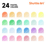 Shuttle Art Pastel Gel Pens, 24 Pastel Milky Colors Gel Pen for Black Paper, Adults Coloring Books Drawing Doodling Crafts Scrapbooking Journaling Shuttle Art