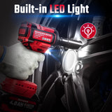 Revvstark Impact Wrench, Max Torque 480 Ft-lbs / 650N.m Cordless 1/2 Impact Driver, 20V 3000RPM Power Impact Gun with 4.0Ah Li-ion Battery and 1.5H Fast Charger, 5 Pcs Impact Sockets Included Revvstark