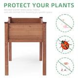 Raised Garden Bed with Legs (48x24x30''), Solid Wood Elevated Planter Box for Outdoor Wood-Natrl