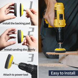 Pomsare 120pcs 3inch Sanding Discs with 2 & 3inch Backer Pads and Sanding Sponge Sander for Drill Grinder Rotary Tools Attachment with 1/4" Shanks, SandingPads 80-3000 Grit Pomsare