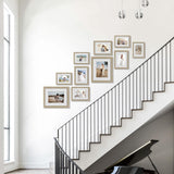 Povrgive 10 Pack Picture Frames Collage Wall Decor - Gallery Wall Frame Set with Mat for Wall Mounting or Tabletop Display, Including Two 8x10, Four 5x7, Four 4x6 Photo Frames, Real Glass Povrgive