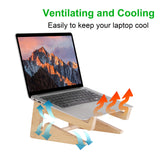 Nuvograin Laptop Stand, Wooden Vertical Laptop Stand for Desk, Bamboo Laptop Stand Compatible with MacBook Air Pro/Dell XPS/Surface pro/HP/Pixelbook/Lenovo, More Laptops 13-17.7inch Nuvograin