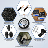 Luggage Wheels Replacement Set 8PCS 2inch TPU Rubber Wheel Convenient Upgrade Sets Smooth Silent for Suitcase Spinner Trolley Bag Drawbar Travel Box Caster Repair ASUNTOM