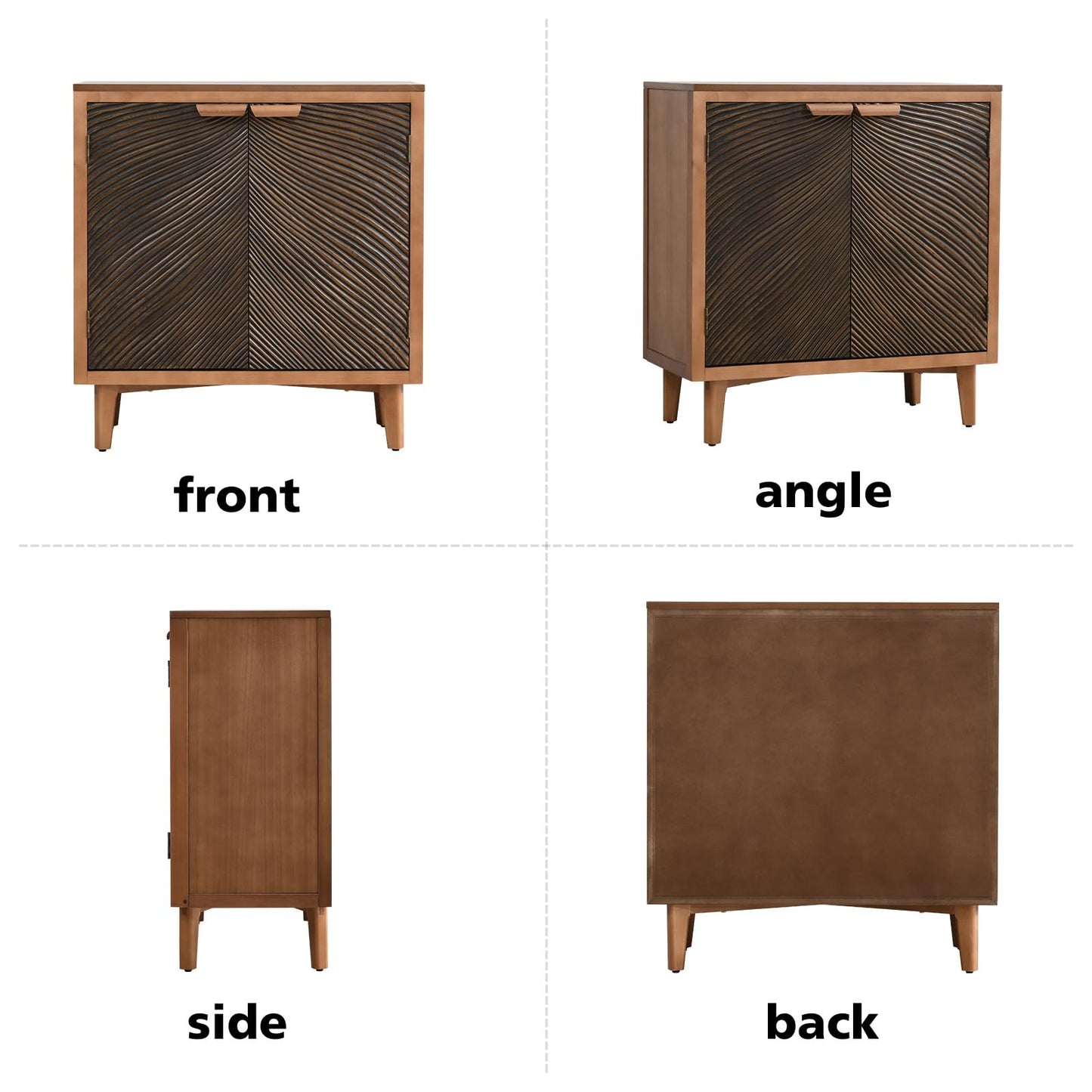 Ahokua Modern Brown Sideboard Buffet Cabinet with Fluted Doors and Ample Storage - WoodArtSupply