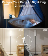 luckystyle LED Floor Lamp for Living Room, Dimmable Standing Lamps with Foot Switch,Remote Custom Color Temperature Black Pole Lamp with Lampshade,12W Led Bulb Tall Lamps for Bedroom Office Kid Room luckystyle