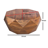 The Urban Port 33-Inch Diamond Shape Acacia Wood Coffee Table with Smooth Top, Dark Brown The Urban Port