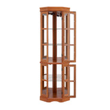 Corner Curio Cabinet with 5 Shelves and Lighting System, Oak(E26 Light Bulb not Included) Generic