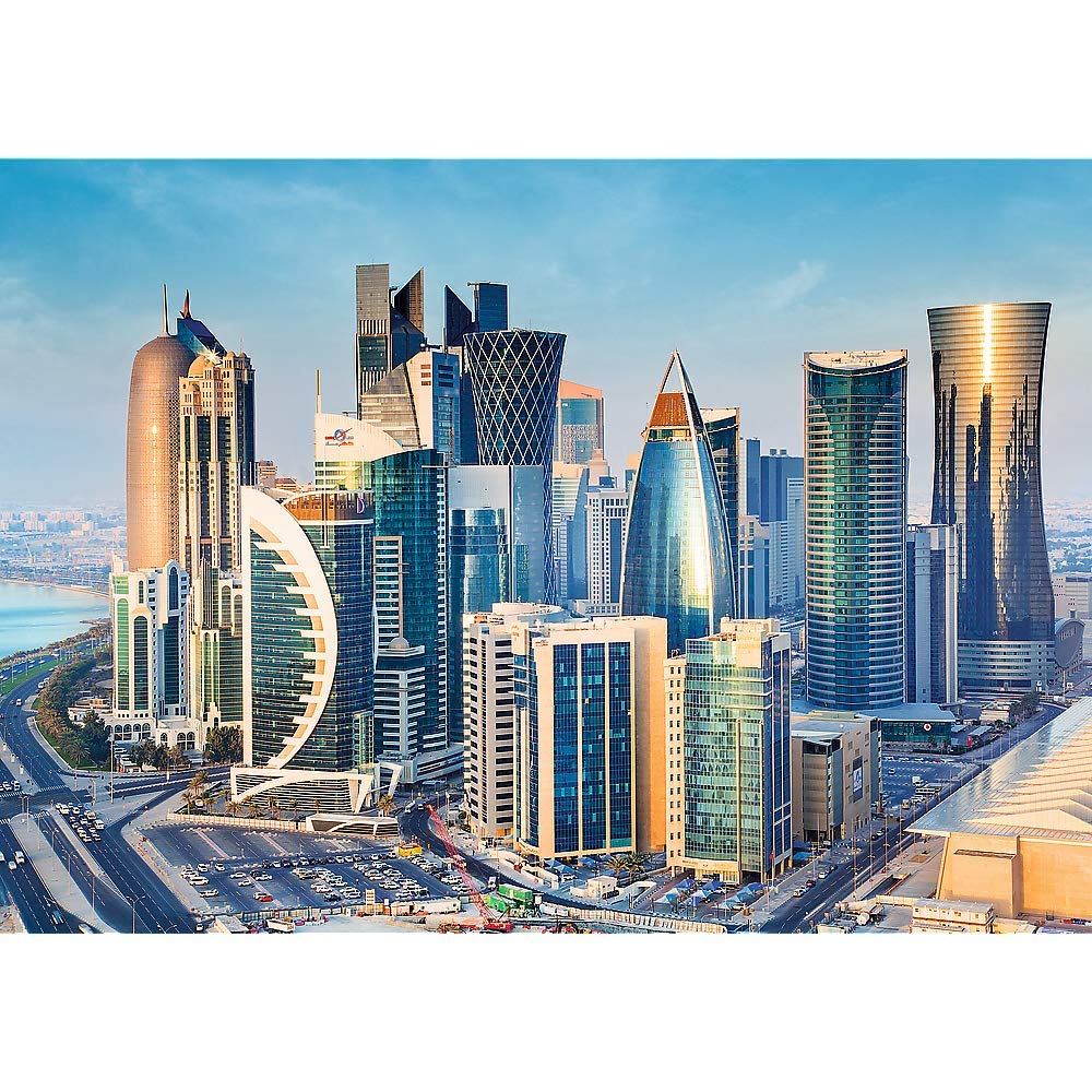TREFL 2000 Piece Jigsaw Puzzles, Doha, Qatar, City Skyline, Persian Gulf, Middle East, Adult Puzzles, Trefl 27084 Trefl