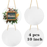 4 pcs Metal Sublimation Door Hanger Blanks,10 inch Round Unfinished Sign Blank,Sublimation Door Decorations Hanging,Sublimation Ornament Blanks,Door Decor Sublimation Metal Sign Blanks Guyuewey