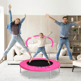 Lyromix 36 Inch Mini Trampoline for Kids, Indoor Toddler Rebounder Trampoline with Handle, Pink Lyromix
