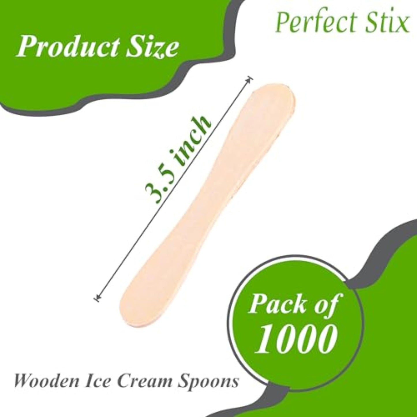 Perfect Stix - PS300BA-1000 Wooden Taster Spoons 3.5" Length ( pack of 1000) Plain