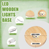 Olutacot 10 Pcs Wooden LED Display Bases Round Wood Display Lighted Bases for Glass Art LED Lighted Display Stand Bases for 3D Crystal Ball Room Office Home Decor Olutacot