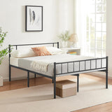 PayLessHere 14 Inch High Metal Platform Bed Frame with Headboard Maximum Storage Space Under The Heavy Duty Bed Frame No Box Spring Needed Noise-Free Easy Assembly (Full) PayLessHere