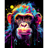 Tucocoo Graffiti Monkey Paint by Number for Adults, DIY Digital Oil Painting Kits on Canvas with Brushes and Acrylic Pigment, Animal Cartoon Style Colourful for Home Wall Decor 16x20inch (Frameless) Tucocoo