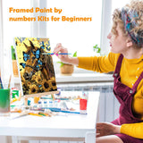 MOGTAA Horse Paint by Numbers Kit for Adults Beginners with Frame, Flowers Adult Paint by Number Kits on Canvas with Easel, Easy DIY Butterfly Oil Painting Kits for Home Decor, 8x12in MOGTAA