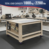 KOSTANZO Leveling Casters with Ratchet Handle Design Total Capacity 2200Lbs Heavy Duty Casters Set of 4 Workbench Casters with Adjustable Leveling Pads KOSTANZO