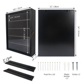 FramePro Shadow Box Frame Display Case 11x14 with Removable Shelves, Deep Memory Box Trinket Knick Knack Shelf Cabinet for Collector, Keepsake Coins Military Medals Wedding Flowers Black FramePro