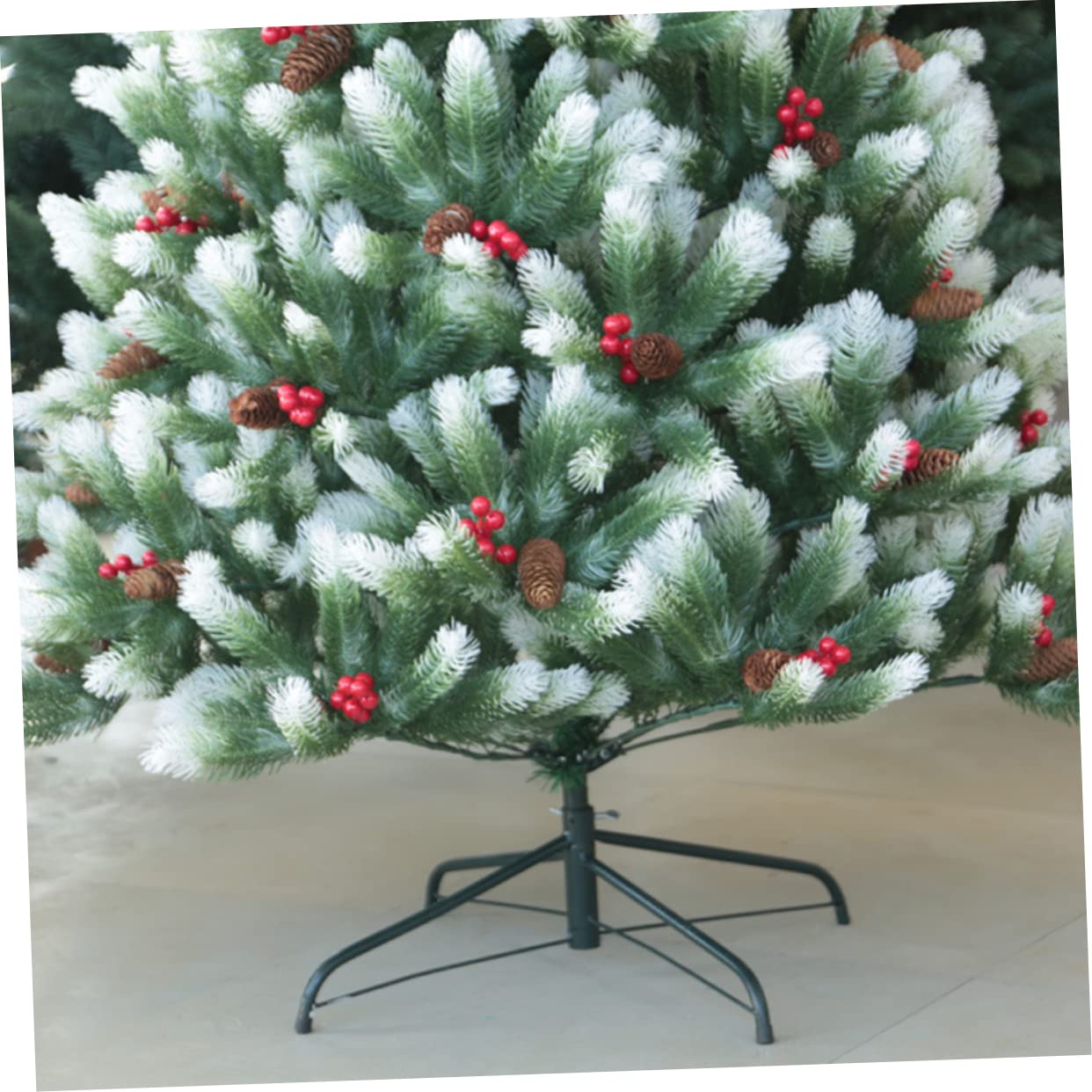 Anneome Christmas Tree Base Rotating Tripod Adjustable Stand Greenery Decor Metal Christmas Tree Stand Christmas Tree Stand for Artificial Trees Christmas Tree Rotating Base Green Fold 30cm