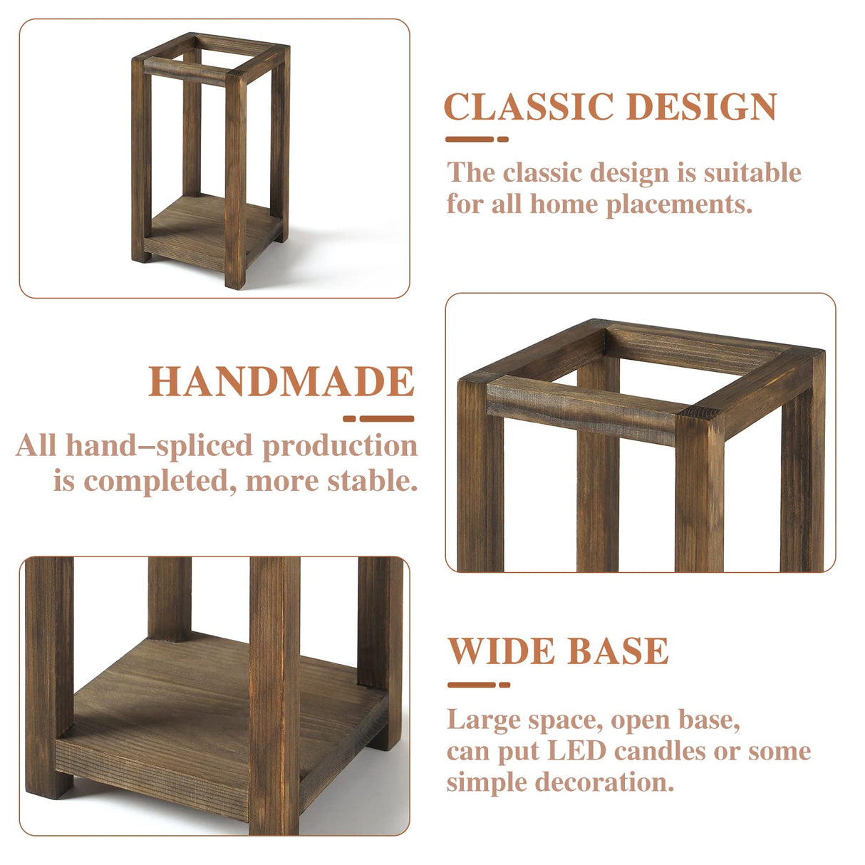 Wedding Lantern Centerpiece, Set of 2 Rustic Wedding Table Decoration, Farmhouse Decor, Wooden Candle Holder, Country Barn Wedding Gift （No assembly required） SUJUN