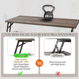 NEWBULAND 35" Lift Top Coffee Table with Storage, Wooden Coffee Tables for Living Room, Farmhouse Coffee Table with Large Hidden Storage Compartment, White and Grey NEWBULAND