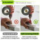 K Kwokker Self Centering Drill Bit Set 1/4" Hex Shank Vix Bit, 5/64" to 1/4" Center Drill Bit Set Custom Colorful Hinge Drill Bit Set for Metal Wood Cabinet Door Window Aluminum Copper Stainless Steel K Kwokker