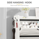 DWVO Farmhouse Shoe Storage Cabinet with 3 Flip Drawers, Slim Shoe Cabinet for Up to 24 Pairs, Narrow Shoe Rack for Entryway, Living Room, Hallway (White) DWVO