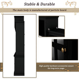 Harper & Bright Designs Modern TV Console Table for TVs Up to 70'', Minimalism Style Entertainment Wall Unit with Bridge, Multifunctional TV Stand with Tempered Glass Door, Black Harper & Bright Designs