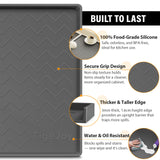 TigeJoy Under Sink Mat for Kitchen Cabinet 34" x 22", Upgraded Thick Silicone Waterproof Protector with Raised Edge, Anti-Leak Shelf Liner for Bathroom Tray Sink Organizers and Storage TigeJoy