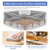 SUNSITT 4 Piece Acacia Wood Patio Furniture Outdoor Sectional Sofa Set with Adjustable Armrest, FSC Certified L-Shaped Patio Set w/2-in-1 Coffee Table, Grey Cushions SUNSITT