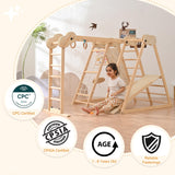 OLLIKIVI Indoor Playground Jungle Gym, Toddler Climbing Toys for Kids 1-6 Years, Indoor Toddler Gym Play Set with Slid, Climbing Wall, Ladder, Net, Bars, Swing, Ring OLLIKIVI