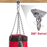 Stainless Steel Punching Bag Hanger with Bearing Heavy Bag Ceiling Mount Hardware 1000 LB Capacity 360° Swivel Hook for Boxing Bag Hanging Hardware Heavy Bag Hanger Mount Hooks with Carabiner BeneLabel