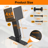 4x4 Heavy Duty Roof Riser Brackets Kit, TROPTOLKY Adjustable Angle Pergola Brackets, Black Metal Roof Riser Beam Bracket for Roof Pergola Gazebo Patio Cover (3 Pack) TROPTOLKY